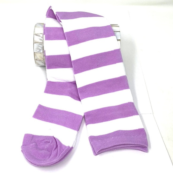 - Bundle Of 4 New Pack Lady’s Over Knee Striped Long Socks. - Picture 3 of 9